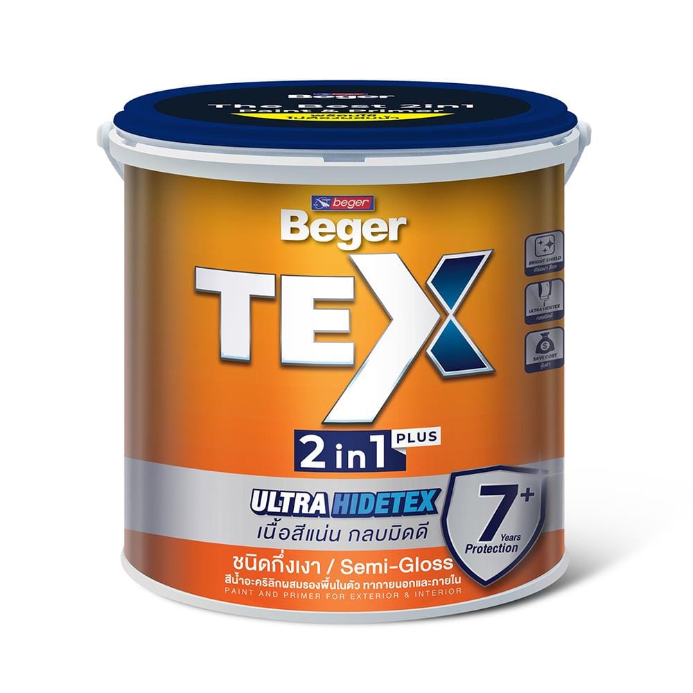 สีน้ำทาภายนอก ชนิดกึ่งเงา BEGER TEX 2IN1 BASE A 3.5 ลิตร