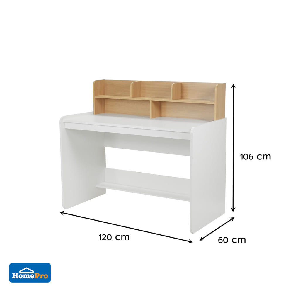 โต๊ะทำงานไม้ FURDINI MARU 120 ซม. สี NT OAK/ขาว