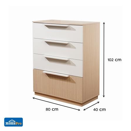 ตู้ลิ้นชัก 4 ลิ้นชัก FURDINI AVANTE 80 ซม. สี URBAN CHESTNUT/COTTON LINEN_9