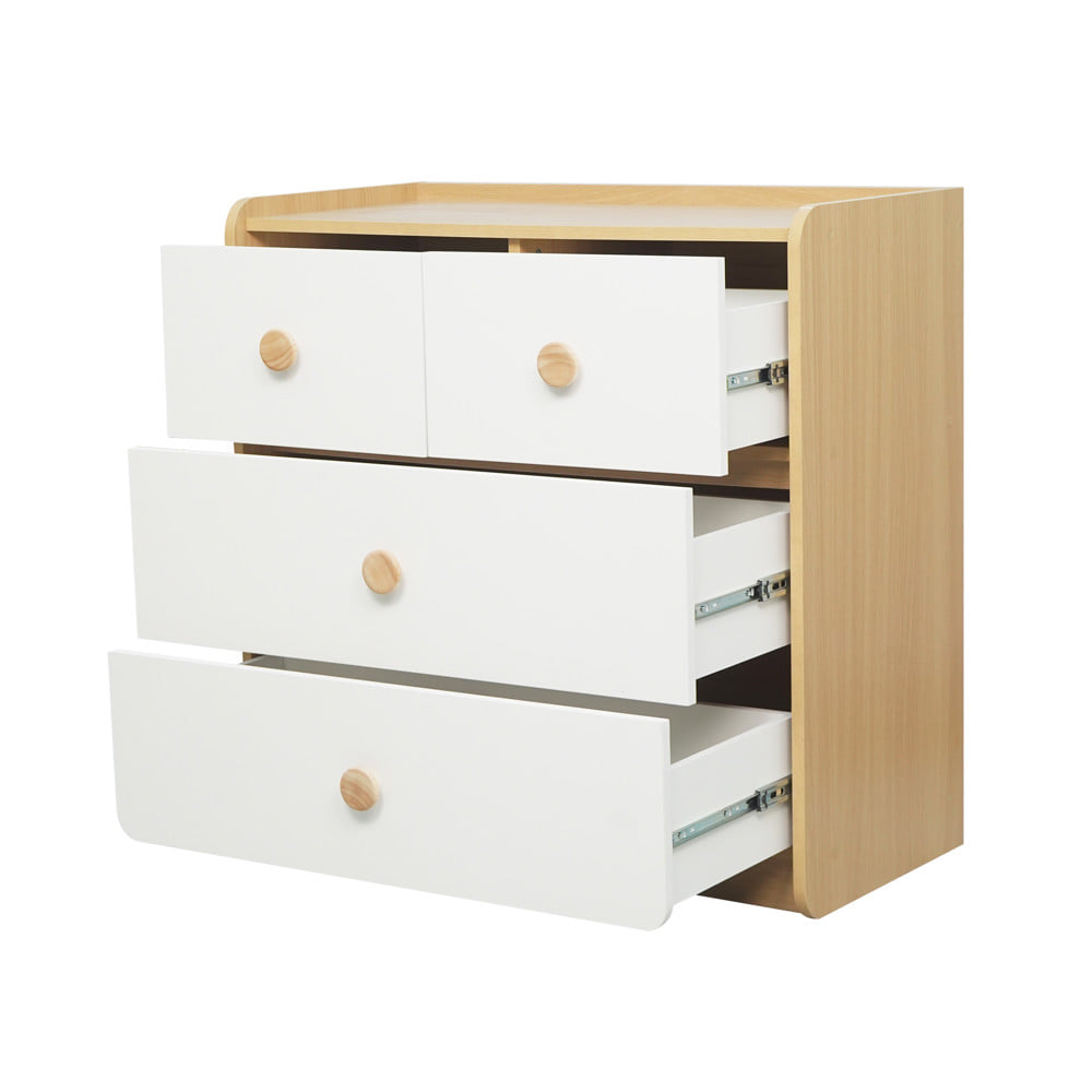 ตู้ลิ้นชัก 4 ลิ้นชัก FURDINI MARU 80 ซม. สี NT OAK/ขาว