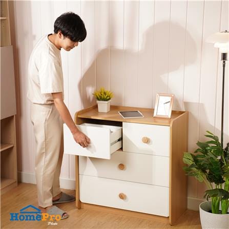 ตู้ลิ้นชัก 4 ลิ้นชัก FURDINI MARU 80 ซม. สี NT OAK/ขาว_10