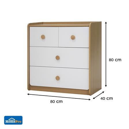 ตู้ลิ้นชัก 4 ลิ้นชัก FURDINI MARU 80 ซม. สี NT OAK/ขาว_12