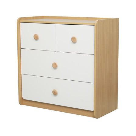ตู้ลิ้นชัก 4 ลิ้นชัก FURDINI MARU 80 ซม. สี NT OAK/ขาว