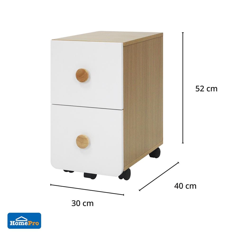 ตู้ลิ้นชัก 2 ลิ้นชัก FURDINI MARU สี NT OAK/ขาว