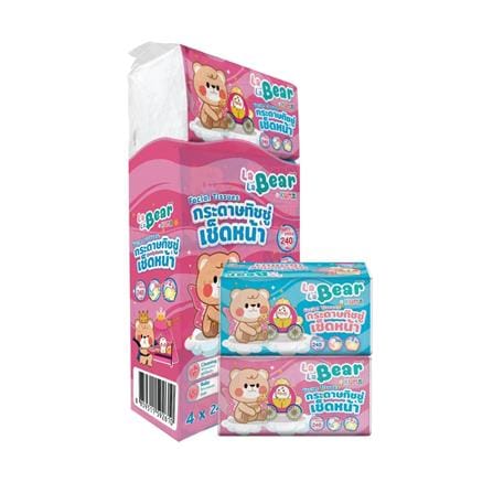 กระดาษเช็ดหน้า KUMA LALABEAR 240 แผ่น (แพ็ก 4 ชิ้น)_0