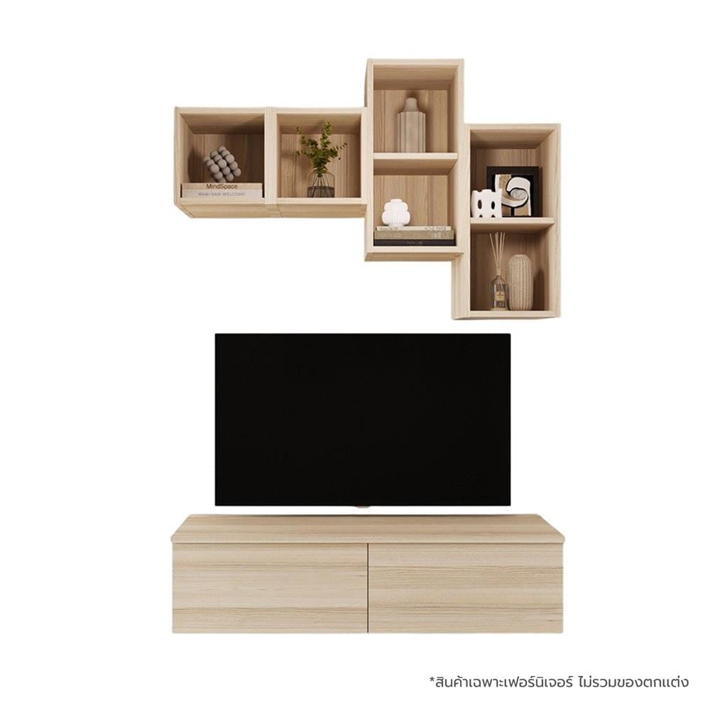 ชุดตู้วางทีวี SB BUILT IN WISEST 19239342 120 ซม. สี CANYON OAK