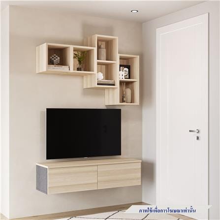 ชุดตู้วางทีวี SB BUILT IN WISEST 19239342 120 ซม. สี CANYON OAK_2