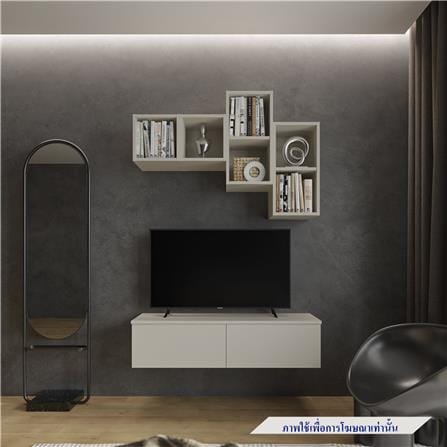 ชุดตู้วางทีวี SB BUILT IN WISEST 19239343 120 ซม. สีเทาอ่อน_1