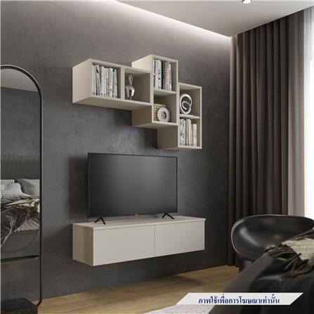 ชุดตู้วางทีวี SB BUILT IN WISEST 19239343 120 ซม. สีเทาอ่อน_2