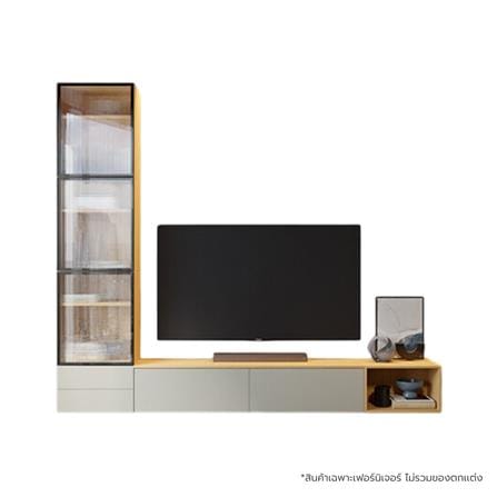 ชุดตู้วางทีวี SB BUILT IN WISEST 19239324 300 ซม. สีเทา/น้ำตาล_0