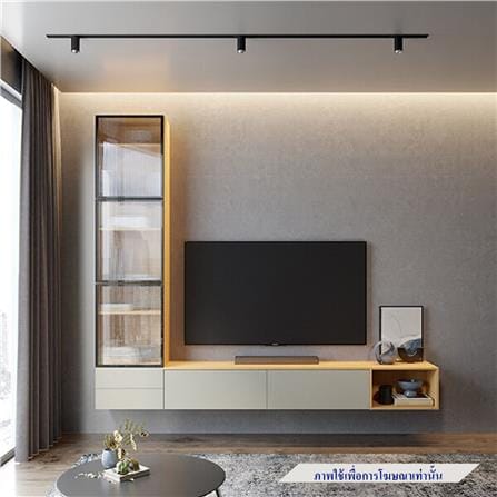 ชุดตู้วางทีวี SB BUILT IN WISEST 19239324 300 ซม. สีเทา/น้ำตาล_1