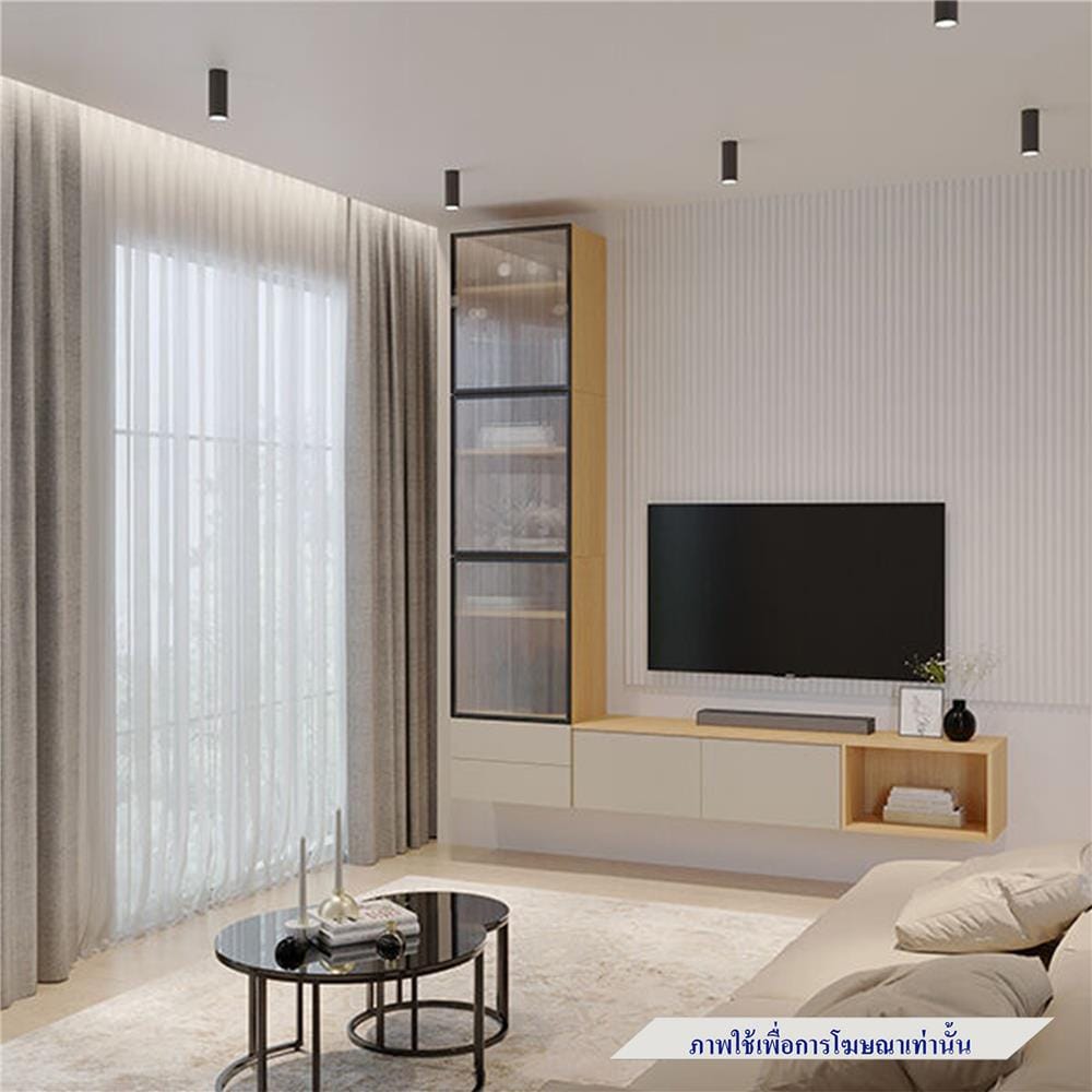 ชุดตู้วางทีวี SB BUILT IN WISEST 19239322 240 ซม. สีเทา/น้ำตาล