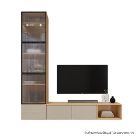 ชุดตู้วางทีวี SB BUILT IN WISEST 19239322 240 ซม. สีเทา/น้ำตาล_0