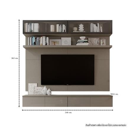 ชุดตู้วางทีวี SB BUILT IN WISEST 19238192 240 ซม. สีเบจ_2