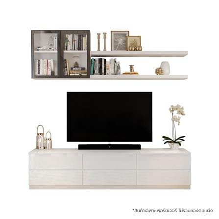 ชุดตู้วางทีวี SB BUILT IN WISEST 19238196 240 ซม. สีขาว_0