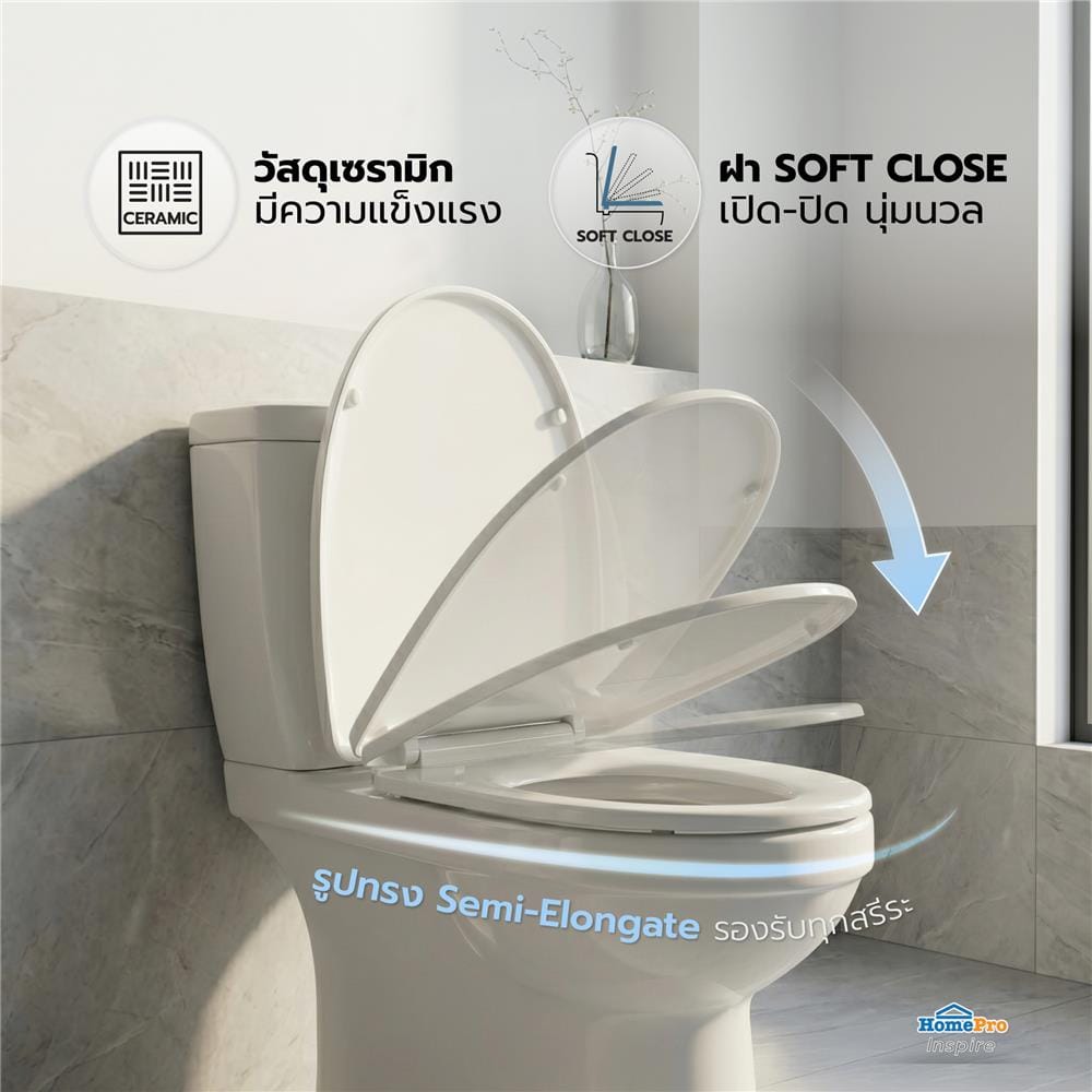 สุขภัณฑ์ 2 ชิ้น MOYA 2806 6 ลิตร สีขาว