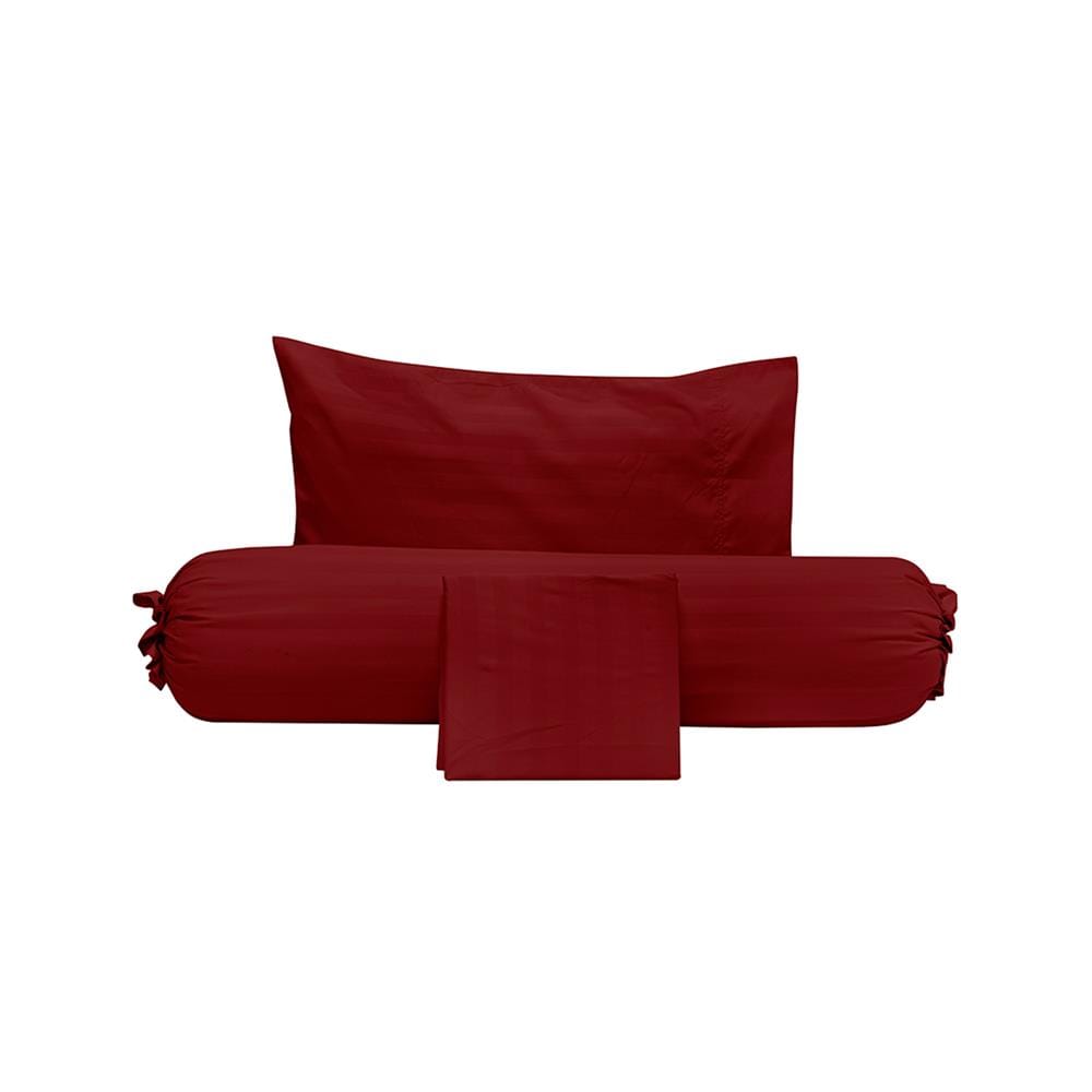 ชุดผ้าปูที่นอน 3.5 ฟุต (ชุด 3 ชิ้น) PICASSO SMILE สี BURGUNDY