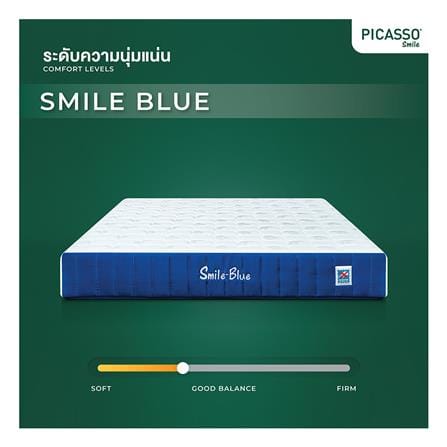 ที่นอนพ็อกเก็ตสปริง 6 ฟุต PICASSO COMFORT รุ่น SMILE BLUE_5