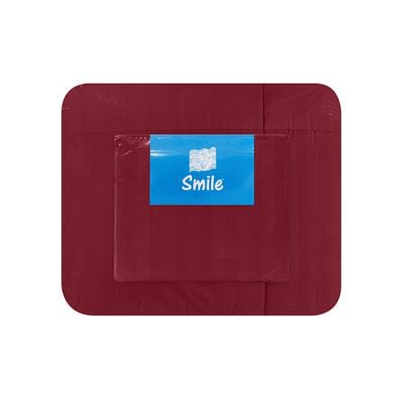 ชุดผ้าปูที่นอน 6 ฟุต (ชุด 6 ชิ้น) PICASSO SMILE สี BURGUNDY_3