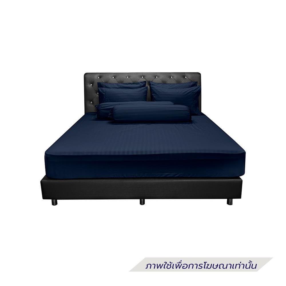 ชุดผ้าปูที่นอน 6 ฟุต (ชุด 5 ชิ้น) PICASSO SMILE สี NAVY BLUE