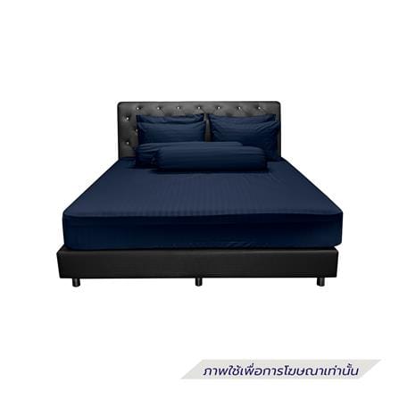 ชุดผ้าปูที่นอน 6 ฟุต (ชุด 5 ชิ้น) PICASSO SMILE สี NAVY BLUE_1