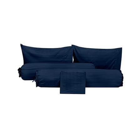 ชุดผ้าปูที่นอน 6 ฟุต (ชุด 5 ชิ้น) PICASSO SMILE สี NAVY BLUE_2