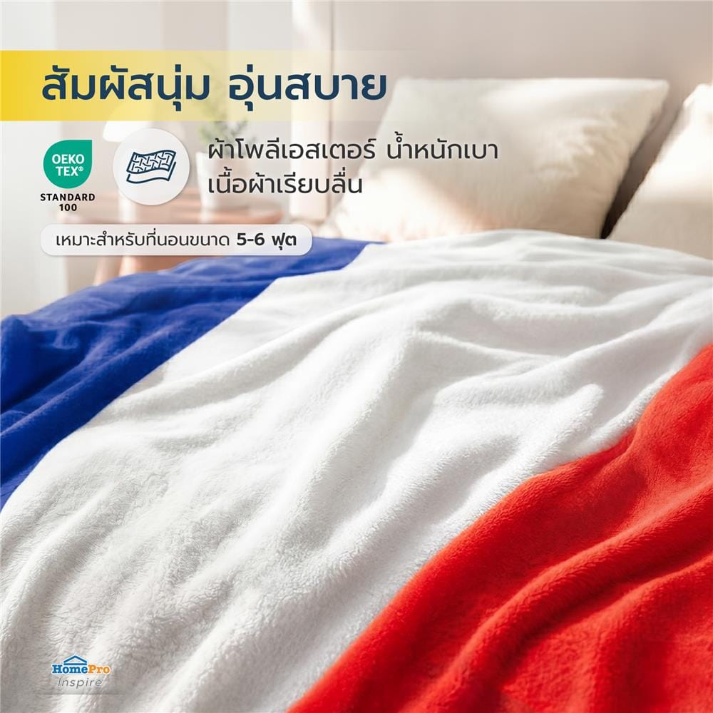 ผ้าห่ม SNAZZ FRENCH 70x90 นิ้ว สี MULTICOLOR