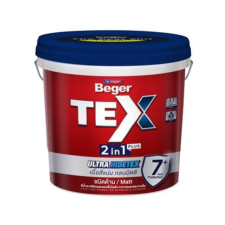 สีน้ำทาภายนอก ชนิดด้าน BEGER TEX 2IN1 BASE D 9 ลิตร_0