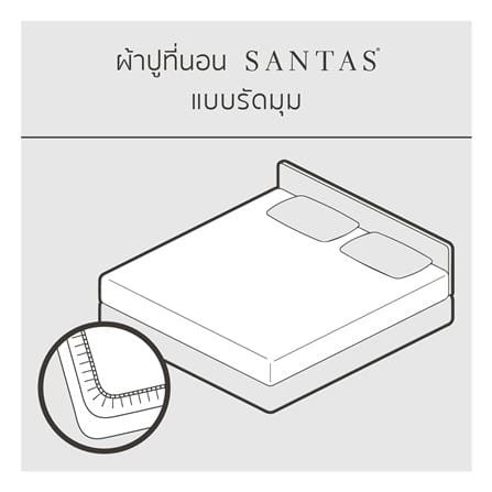 ชุดผ้าปูที่นอน 6 ฟุต (ชุด 6 ชิ้น) SANTAS COTTON USA REVEAL GR_4