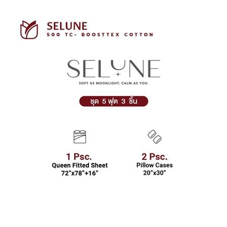 ชุดผ้าปูที่นอน 5 ฟุต (ชุด 3 ชิ้น) FROLINA SELUNE LUMIRA SNJQ001_6