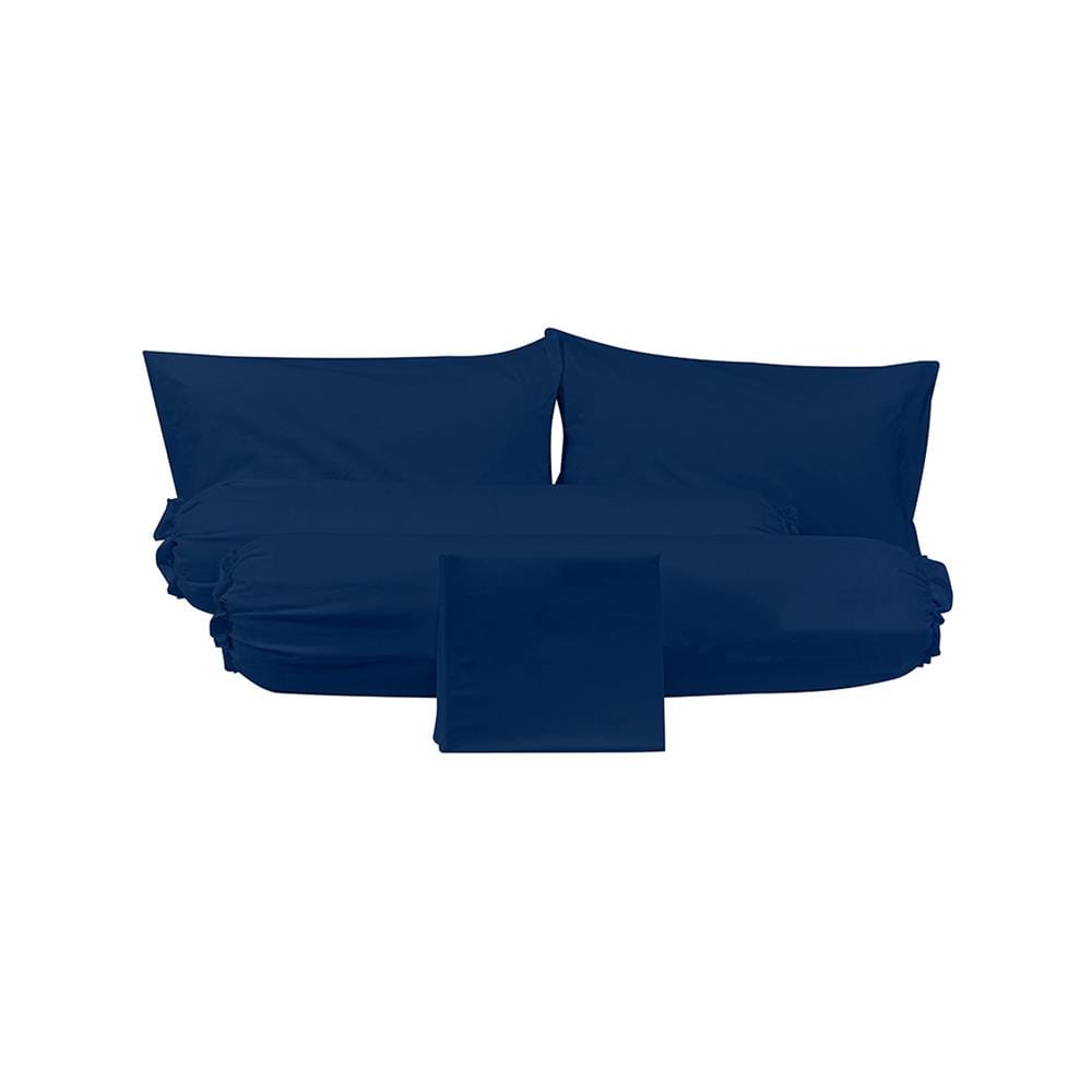 ชุดผ้าปูที่นอน 5 ฟุต (ชุด 5 ชิ้น) PICASSO SMILE สี NAVY BLUE