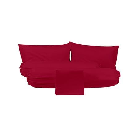 ชุดผ้าปูที่นอน 5 ฟุต (ชุด 5 ชิ้น) PICASSO SMILE สี BURGUNDY_2