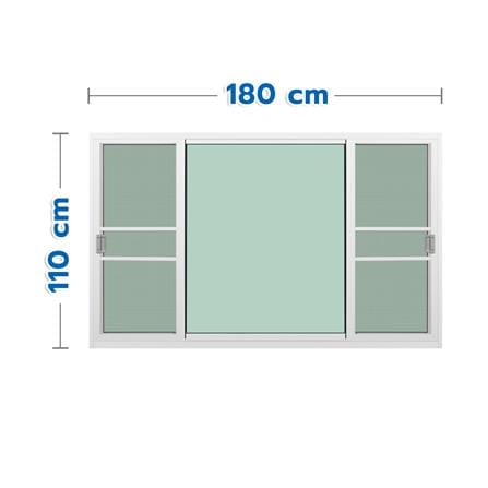 หน้าต่างบานเลื่อน อะลูมิเนียม S-F-S มุ้ง KPA 180x110 ซม. สีขาว_0
