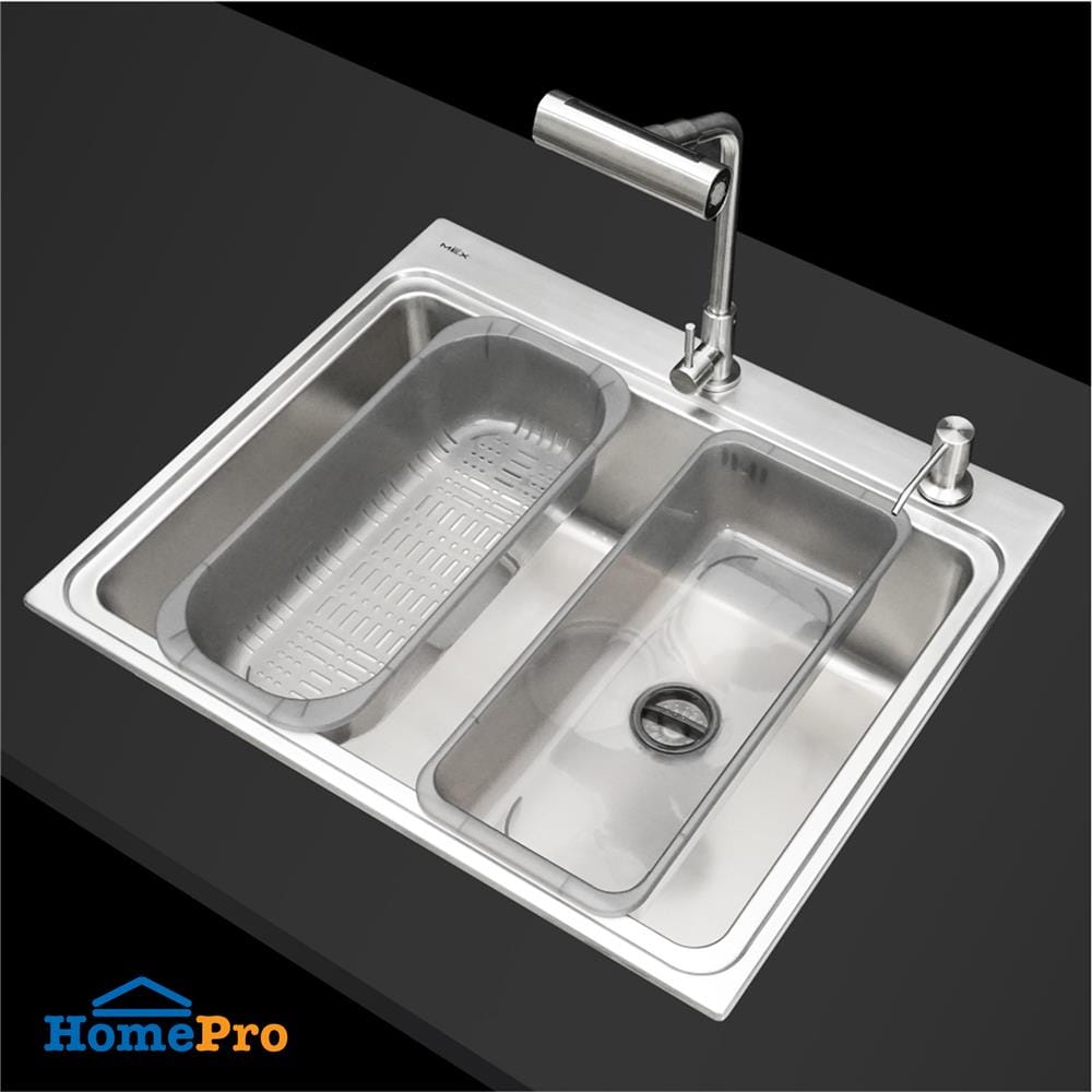 ซิงค์ฝัง 1 หลุม MEX BIX60BM-MF 61.5 ซม. สีเงิน