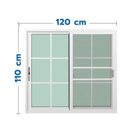 หน้าต่างบานเลื่อน อะลูมิเนียม S-S มุ้ง KPA 6 ฟัก 120x110 ซม. สีขาว_0