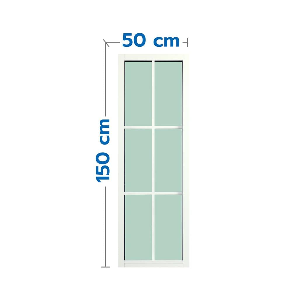 ช่องแสงหน้าต่างอะลูมิเนียม 6 ฟัก KPA 50x150 ซม. สีขาว