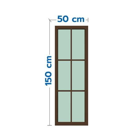 ช่องแสงหน้าต่างอะลูมิเนียม 6 ฟัก KPA 50x150 ซม. สีชา_0