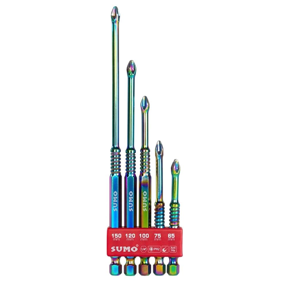 ชุดดอกไขควงลดแรงกระแทก SUMO PH2 65-150 มม. 5 ชิ้น