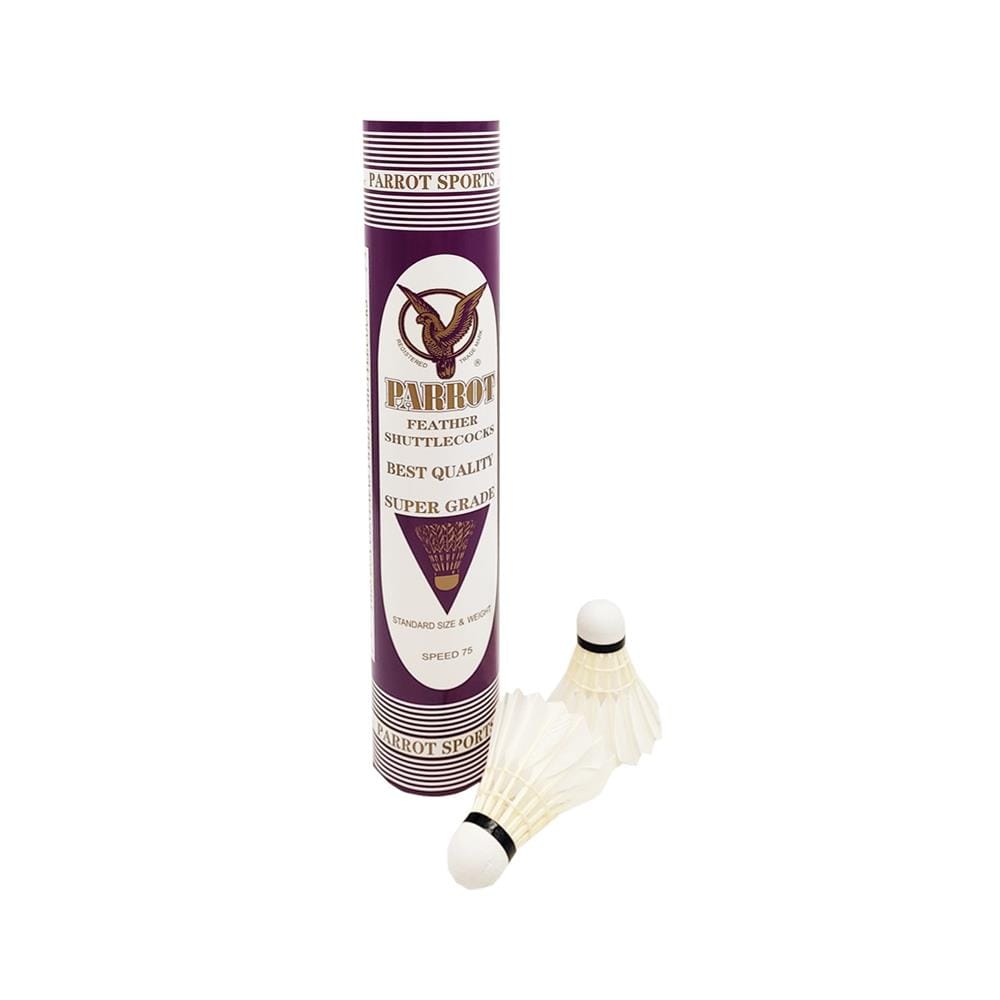 ลูกขนไก่ PARROT SUPER GRADE สีม่วง (แพ็ก 12 ลูก)