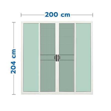 ประตูบานเลื่อน อะลูมิเนียม F-S-S-F มุ้ง KPA 200x204 ซม. สีขาว_0