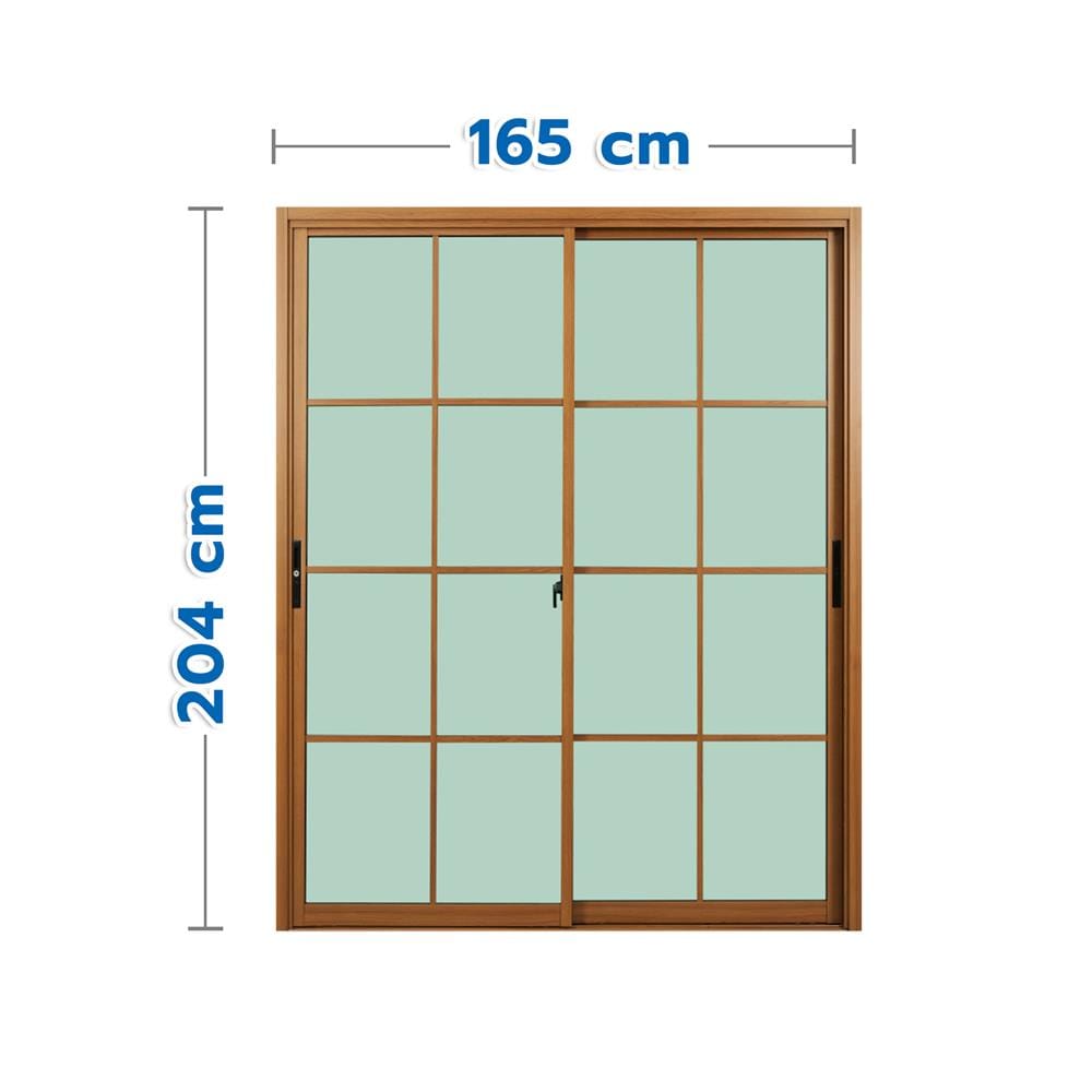ประตูบานเลื่อน อะลูมิเนียม S-S มุ้ง KPA 8 ฟัก 165x204 ซม. สีน้ำตาลลายไม้