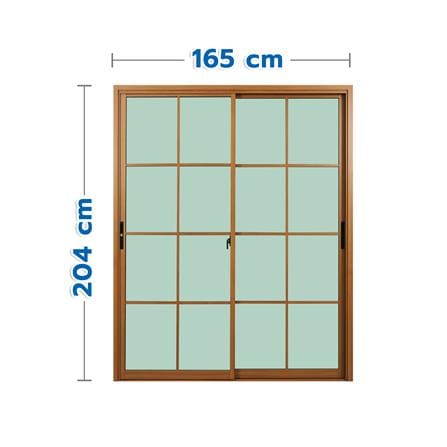 ประตูบานเลื่อน อะลูมิเนียม S-S มุ้ง KPA 8 ฟัก 165x204 ซม. สีน้ำตาลลายไม้_0