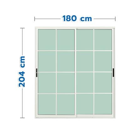 ประตูบานเลื่อน อะลูมิเนียม S-S มุ้ง KPA 8 ฟัก 180x204 ซม. สีขาว_0