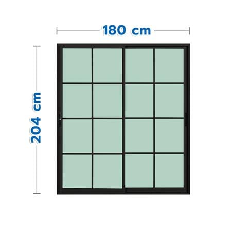 ประตูบานเลื่อน อะลูมิเนียม S-S มุ้ง KPA 8 ฟัก 180x204 ซม. สีดำ_0