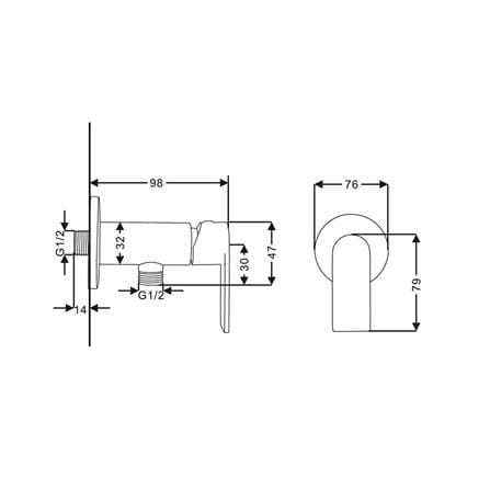 วาล์วฝักบัว 1 ทาง RASLAND RA C311-859CH_7