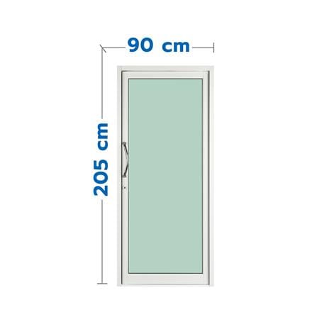 ประตูบานสวิงเดี่ยว อะลูมิเนียม KPA 90x205 ซม. สีขาว_0