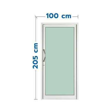 ประตูบานสวิงเดี่ยว อะลูมิเนียม KPA 100x205 ซม. สีขาว_0