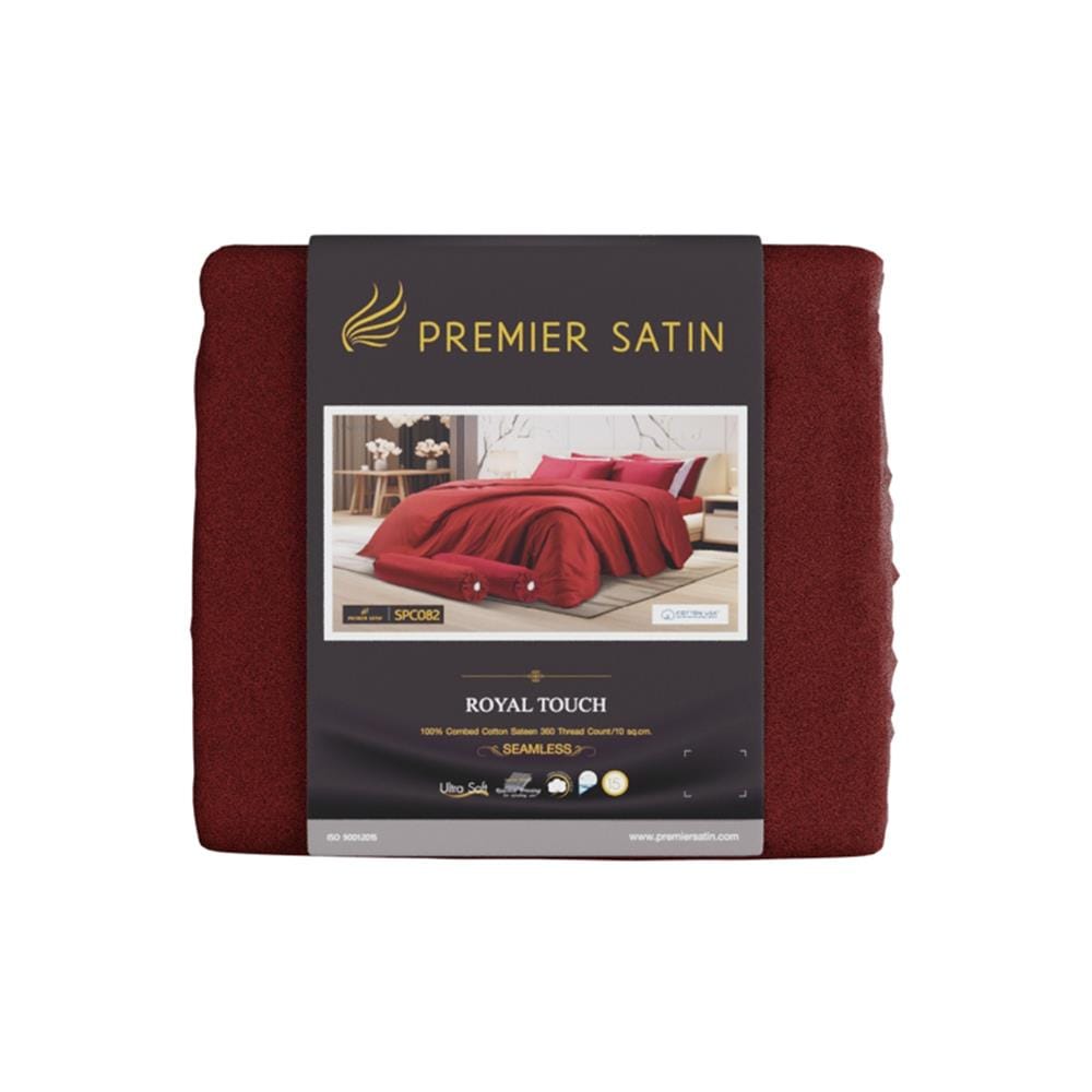 ชุดผ้าปูที่นอน 6 ฟุต (ชุด 3 ชิ้น) PREMIER SATIN ROYAL TOUCH SOLID SPC082