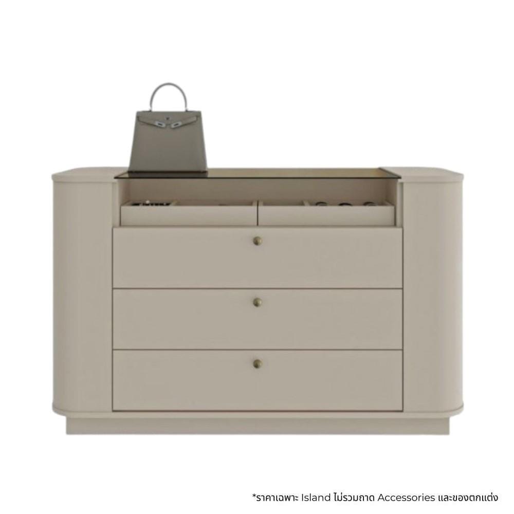 ตู้ลิ้นชัก SB FURNITURE CURVIA 19249303 127 ซม. สีพาสเทล่า ครีม