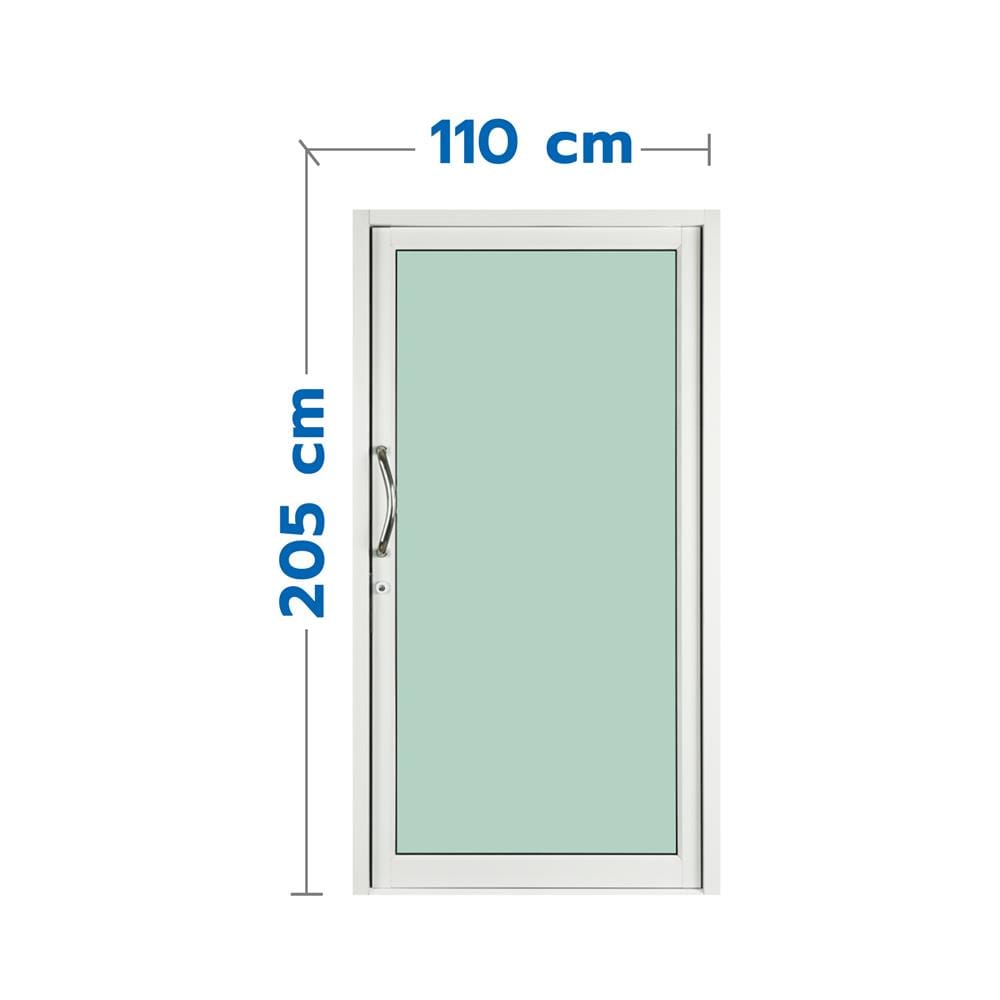 ประตูบานสวิงเดี่ยว อะลูมิเนียม KPA 110x205 ซม. สีขาว